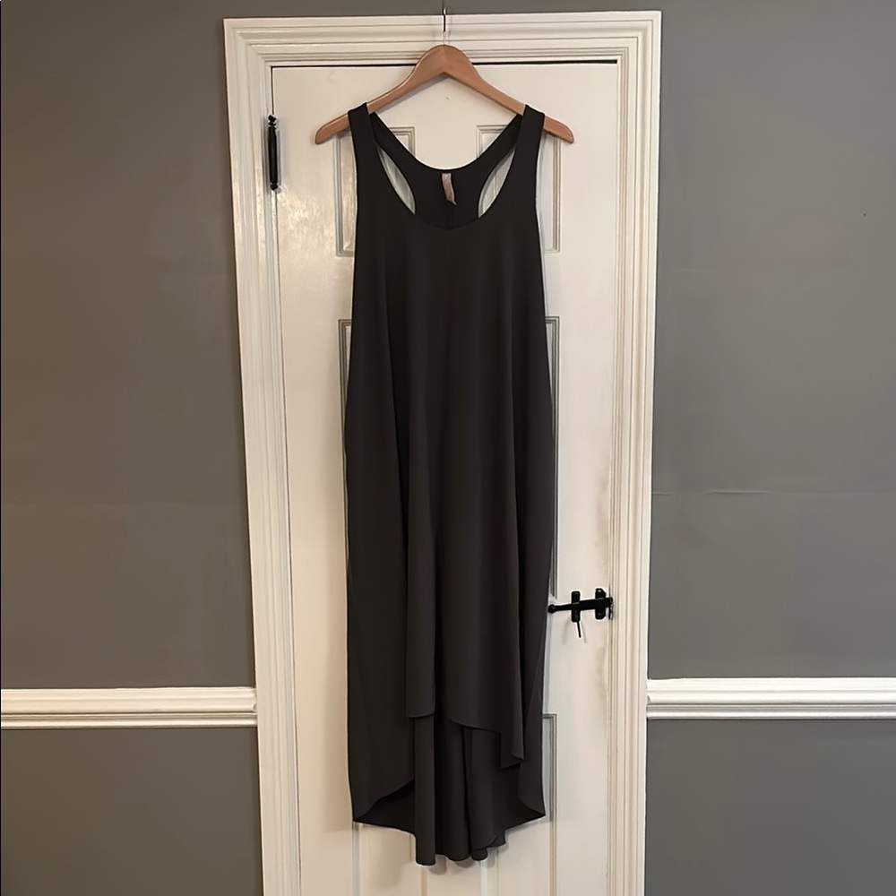 Athleta Presidio High Low Dark Green Racerback Sleeveless Dress